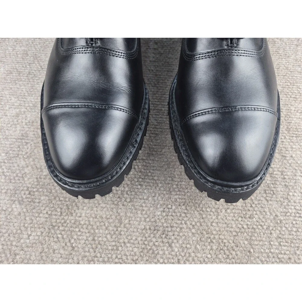 Allen Edmonds Park Avenue Shoes Men 11.5D Black Leather Lug Sole Cap Toe Oxford